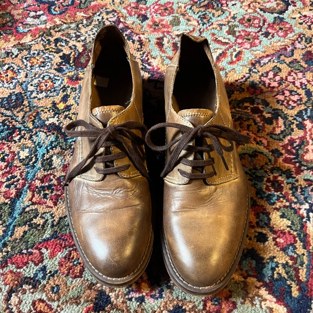 Mens brown leather loafers size 9.5